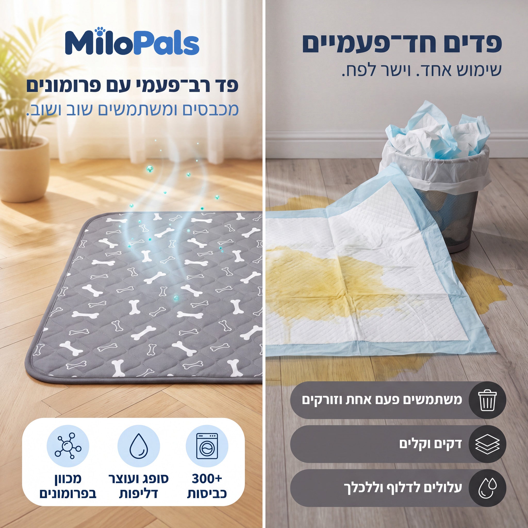 MiloPals Spot - הכלב שלכם ידע שהפד הוא המקום לעשות בו פיפי ברגע שתניחו אותו על הרצפה